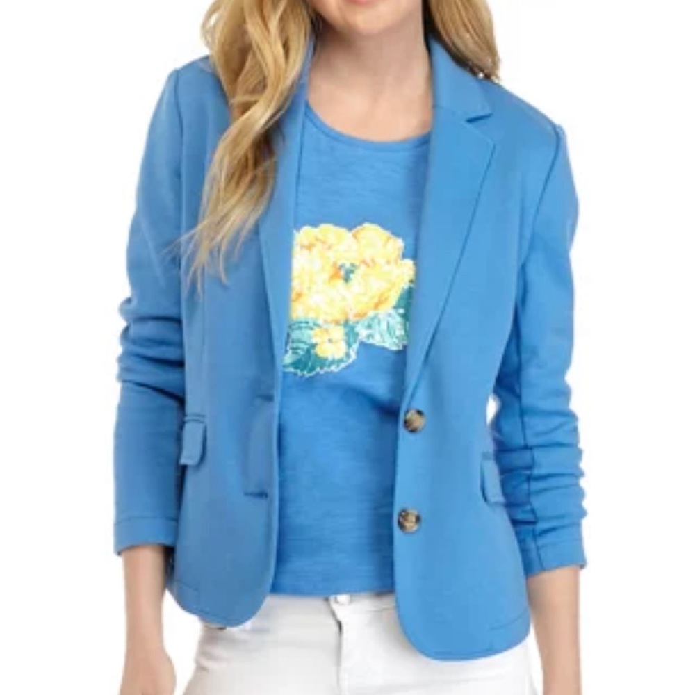 Kim Rogers Blue knit blazer Size L